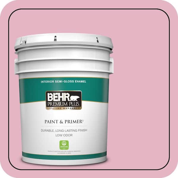 BEHR PREMIUM PLUS 5 gal. Home Decorators Collection #HDC-SP16-10 Japanese Rose Garden Semi-Gloss Enamel Low Odor Interior Paint & Primer