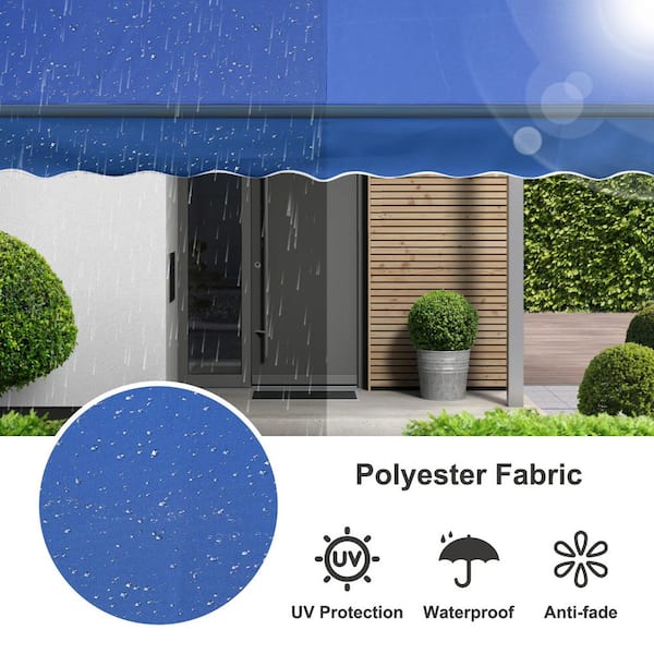 Aoodor 10 ft. x 8 ft. Metal Manual Patio Retractable Awnings