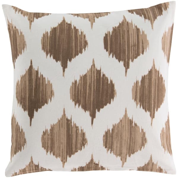 Livabliss Helmond Tan Geometric Polyester 22 in. x 22 in. Throw Pillow