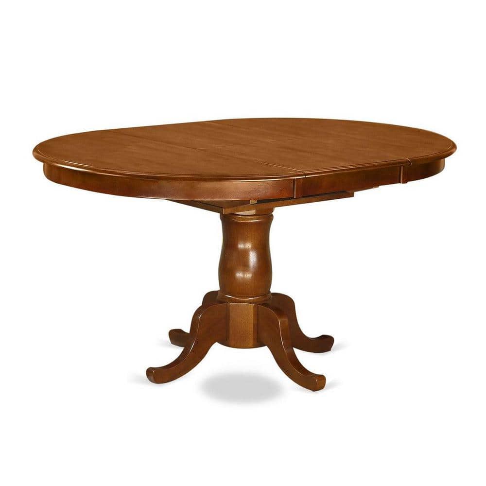 Saddle Brown Oval Wood Dining Set with 6 Chairs