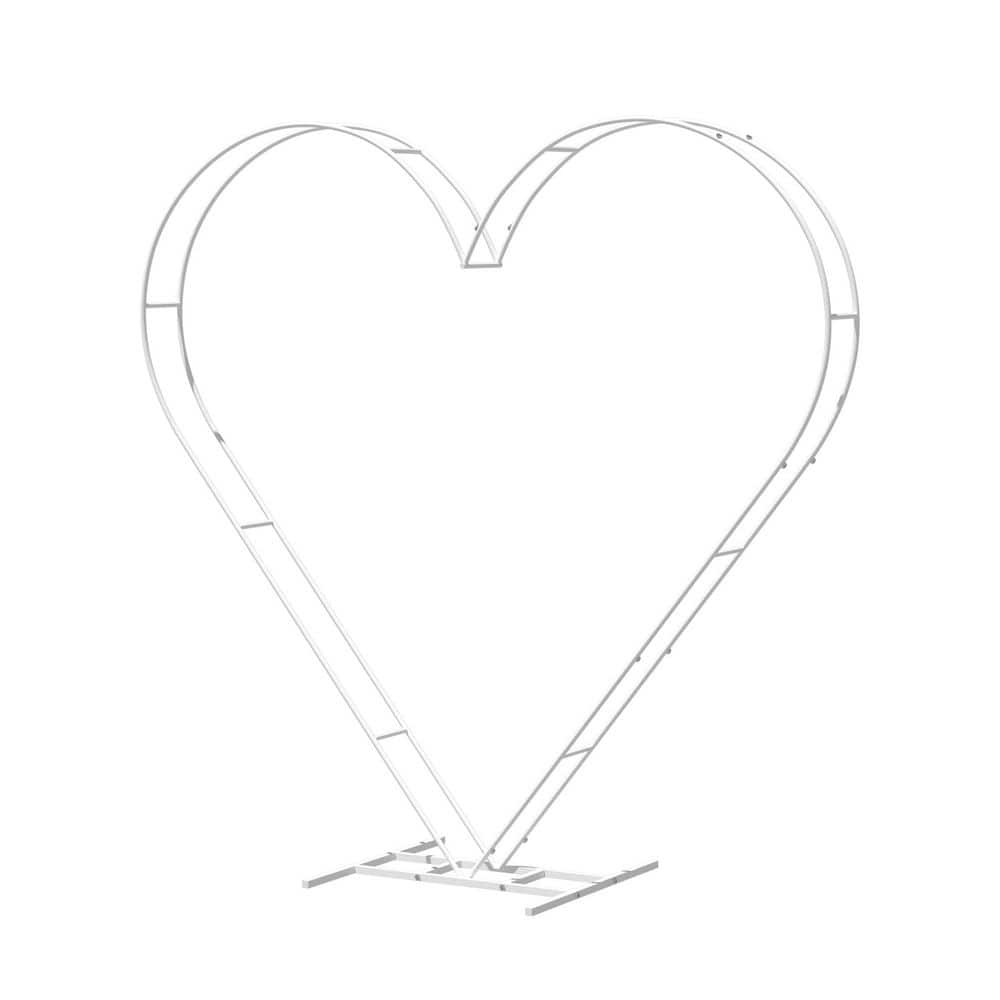 81.5 in. x 78.7 in. Heart-Shaped White Metal Arbor Decorative Wedding Flower Arch Backdrop Stand price history on PriceWatchPro