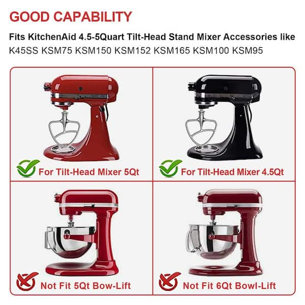 Flex Edge Beater for KitchenAid 4.5/5 QT Tilt Head Stand Mixer Kitchen Aid  Mixer Accessory,With Silicone Edges For Kitchen Aid Accessories and