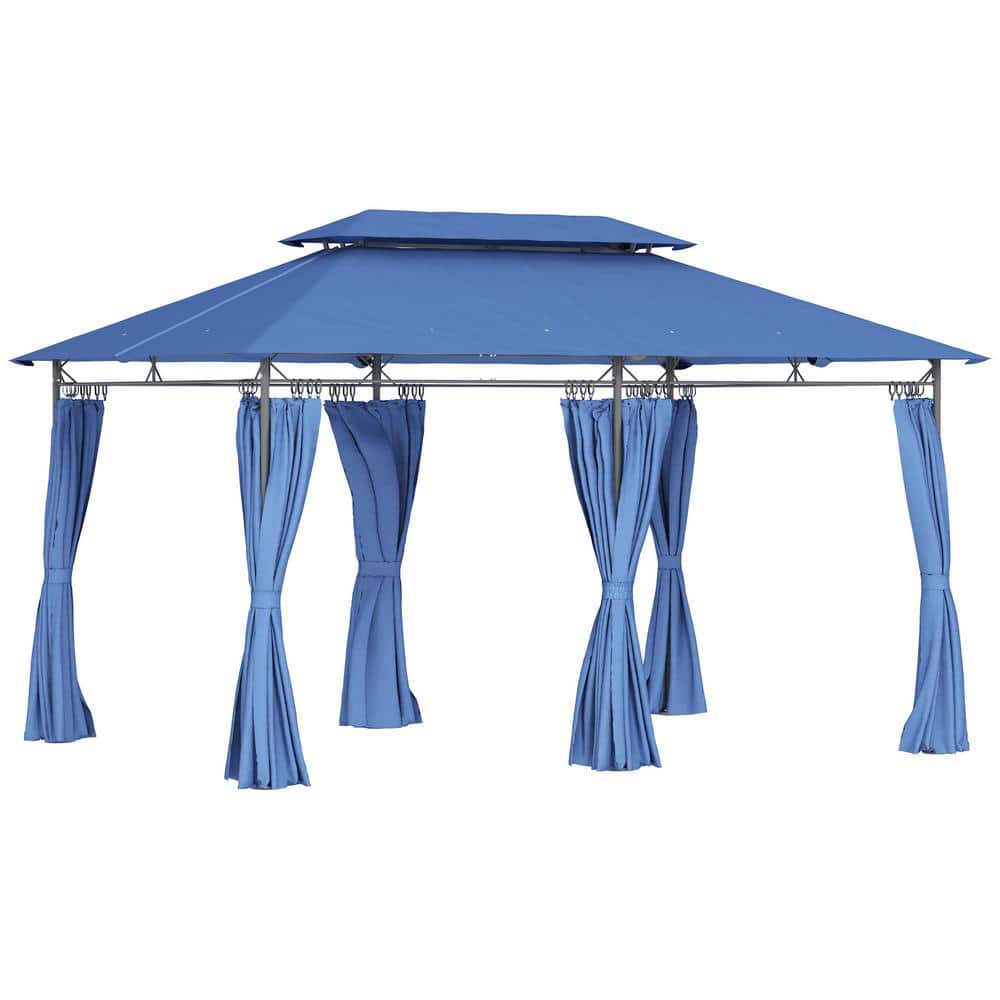 10 ft. x 13 ft. Patio Gazebo, Double Roof Outdoor Gazebo Canopy Shelter wit