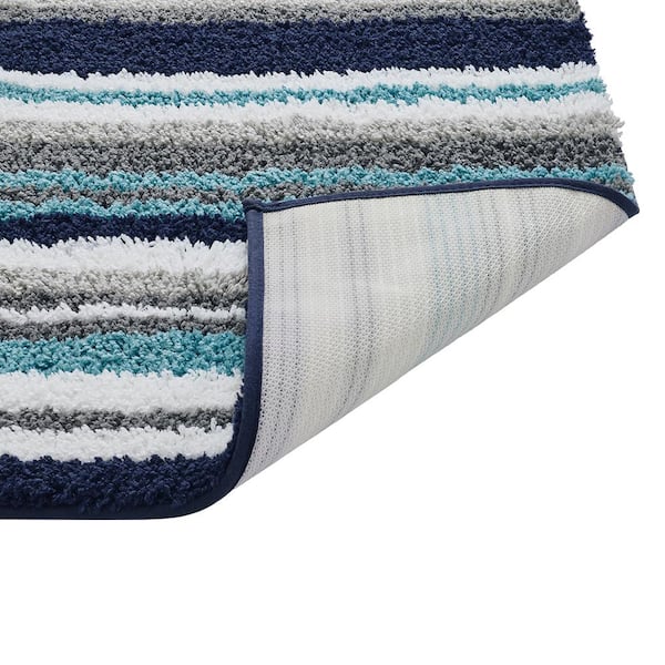 20 X 32 Griffie Collection Blue & Gray 100% Polyester Rectangle Bath Rug  - Better Trends : Target