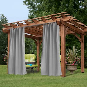 50 in x 85 in Outdoor Waterproof Windproof Detachable Sticky Tab Top Thermal Insulated Curtain , Grey (1 Panel)