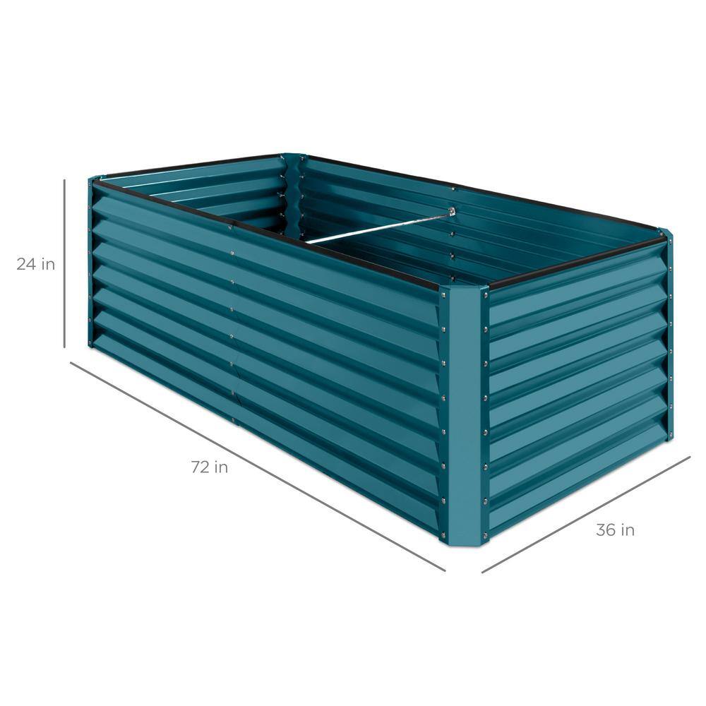 Peacock Blue 6x3x2ft Outdoor Metal Raised Garden Bed Planter