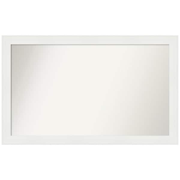 Amanti Art Vanity White Narrow 39.5 in. x 24.5 in. Custom Non-Beveled Recycled Polystyrene Framed Bathroom Vanity Wall Mirror