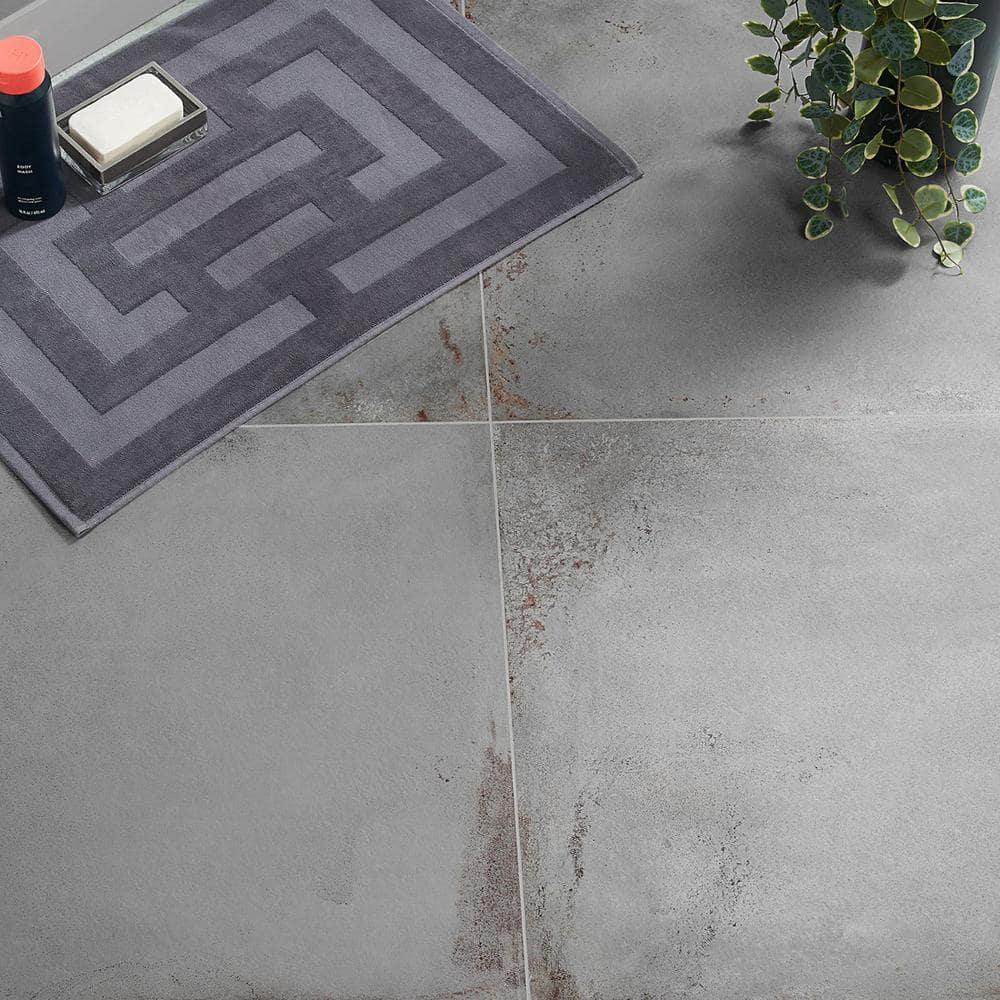 Angela Harris Gray Matte Porcelain Large Floor and Wall Tile