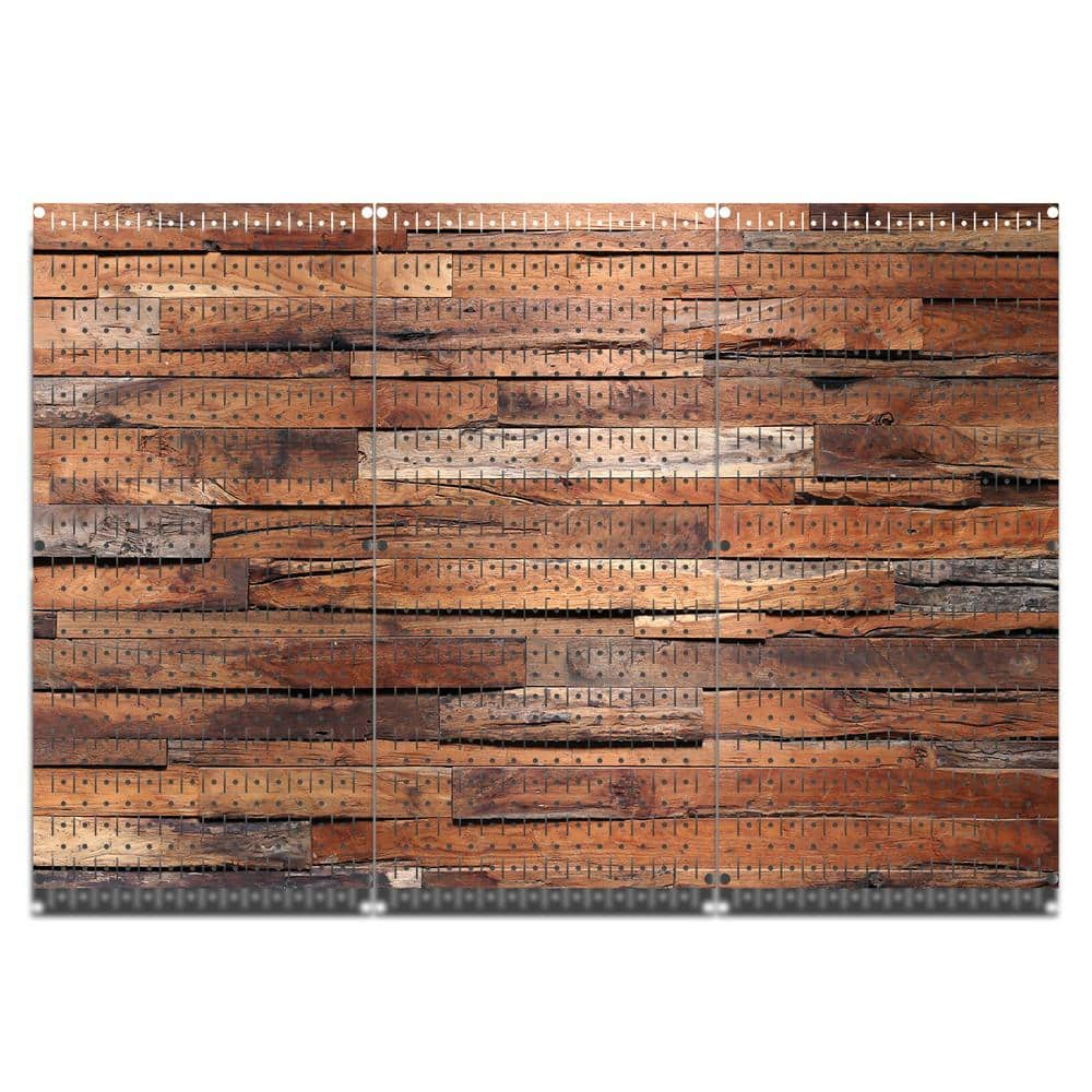 HangTime 32 In. H X 48 In. W Reclaimed Wood Design Metal Pegboard 3 ...