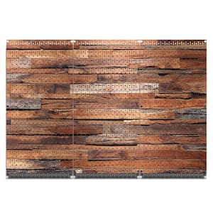 32 in. H x 48 in. W Reclaimed wood Design Metal Pegboard 3 Panel Set