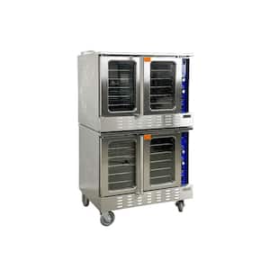38 in. Double Deck Commercial Electric Convection Oven one phase 108,000 BTU 240-Volt