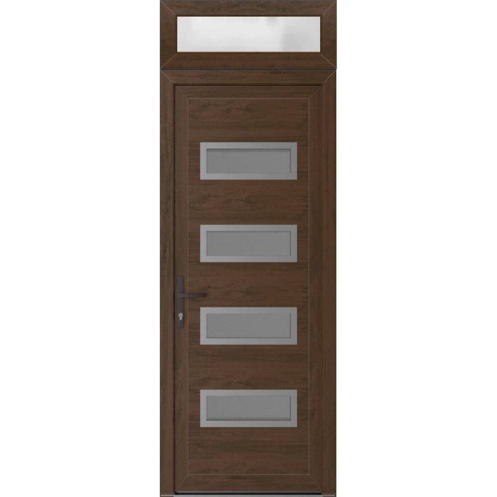 VDOMDOORS 36 in. x 94 in. Right-hand/Inswing Mirrored Glass Walnut