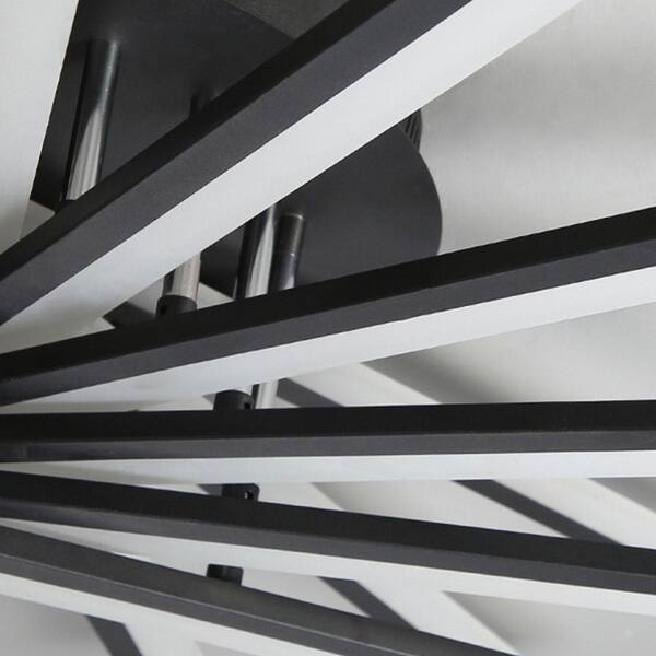 OUKANING 47 in. 9-Light Black Integrated LED Modern Creative