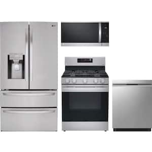 28 cu. ft. Standard Depth Smart Refrigerator with 5 Burner Freestanding Gas Range and Dishwasher with QuadWash