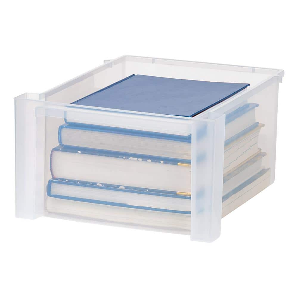 IRIS USA 5 Drawer Clear Plastic Drawer Cart Rolling Storage, White