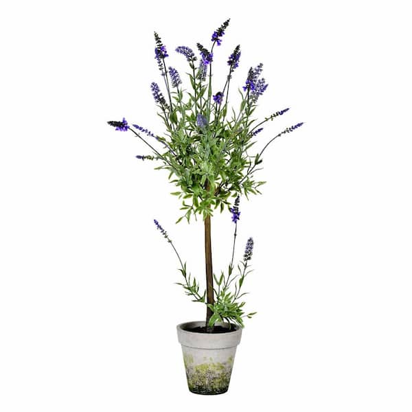 Vickerman 36 in Artificial Lavender in Cement Pot.