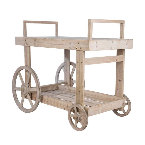 Alpine Corporation 37 in. Tall Indoor/Outdoor Flower Planter Statue with Wheels