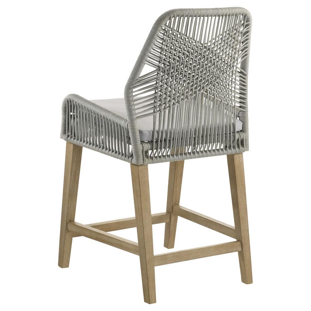 Nakia Dark Gray Woven Rope Back Counter Height Stools