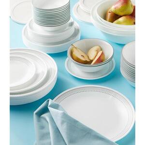 Classic 78-Piece Casual Mystic Gray Glass Dinnerware Set (Service for 12)