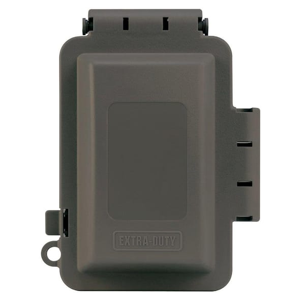 Photo 1 of 1-Gang Bronze Extra Duty Non-Metallic While-In-Use Weatherproof Horizontal/Vertical Receptacle Cover