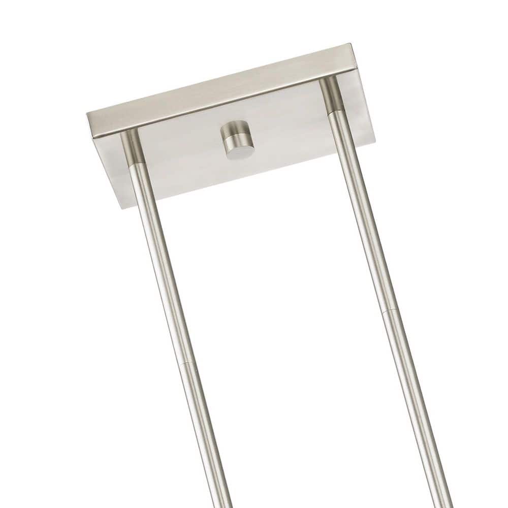 Munich Brushed Nickel 3-Light Linear Chandelier with Clear Glass
