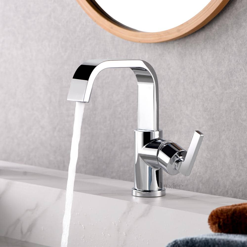 Sleek Chrome Single-Handle 8" Bathroom Faucet with Push Pop-Up Drain