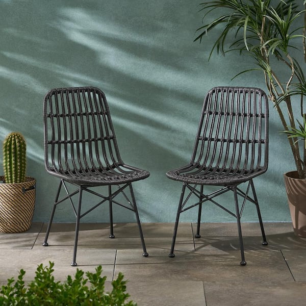 Unbranded Modern Outdoor Patio Metal Dining Chair, Durable Structure for Porch, Balcony, Deck, Patio, Backyard (2-Piece)