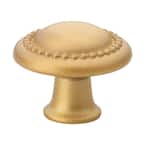 1-1/4 in. Dia Satin Gold Round Beaded Cabinet Knob (10-Pack)