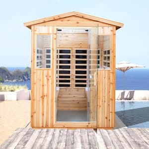 Moray 4-Person Outdoor Fir Infrared Sauna with 8 Far-Infrared Carbon Crystal Heaters and Chromotherapy