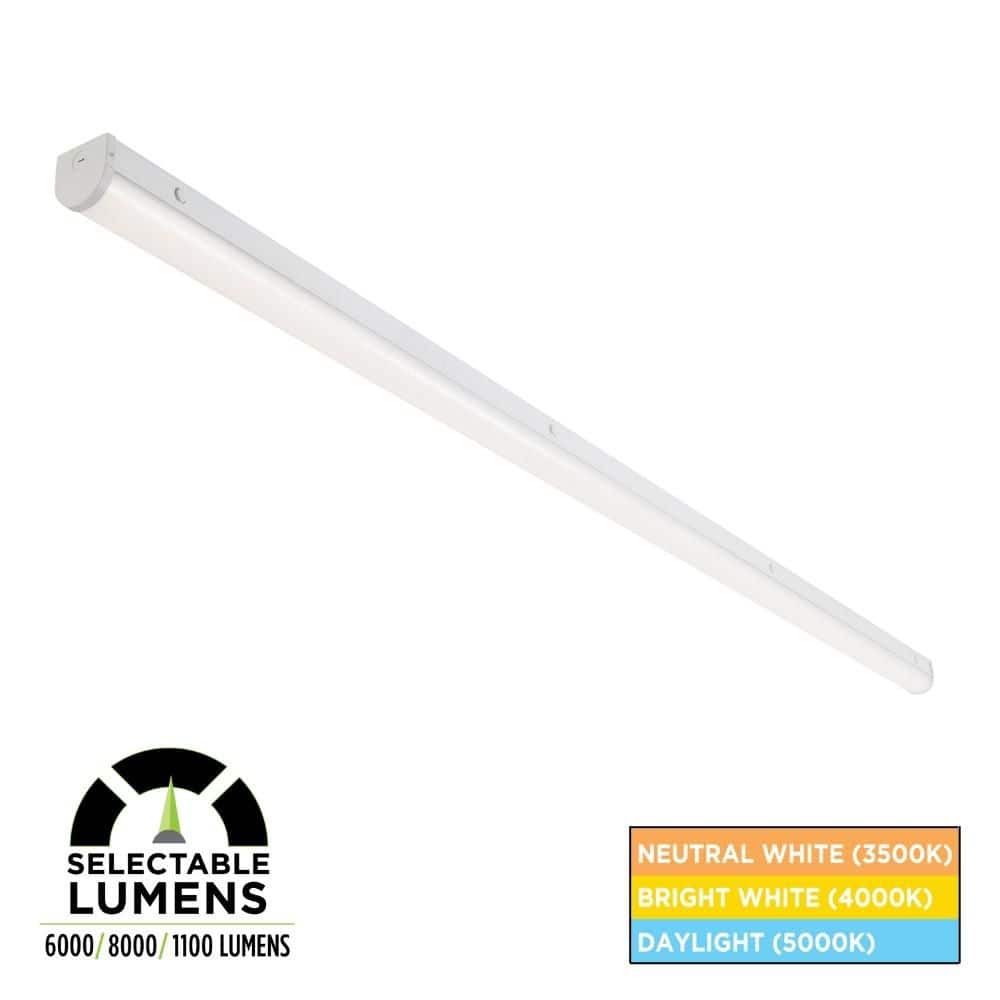 8 ft. 80-Watt Integrated LED White Commercial Shop Light, Selectable 6000/8000/11000 Lumens, Selectable CCT, 120-277V price history on PriceWatchPro