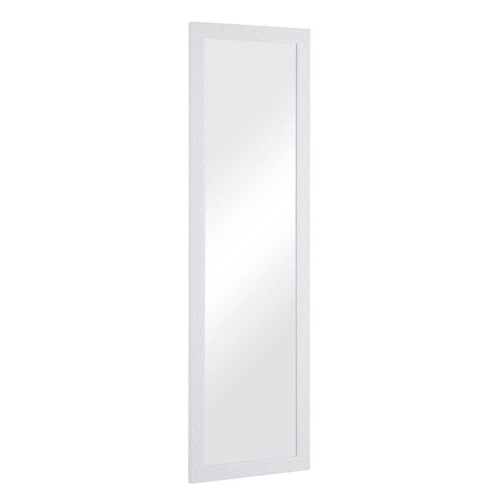 HOMESTOCK White 14 in. W x 42 in. H Mosaic Framed Hanging Door Mirror