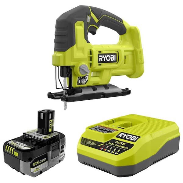 ONE+ 18V Cordless Jig Saw with ONE+ 18V HIGH PERFORMANCE 4.0 Ah Battery and Charger