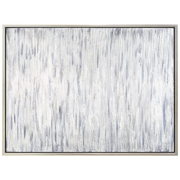 Empire Art Direct Gray Field II Textured Glitter Hand Painted Framed Canvas Wall Art, 30 in. x 40 in.
