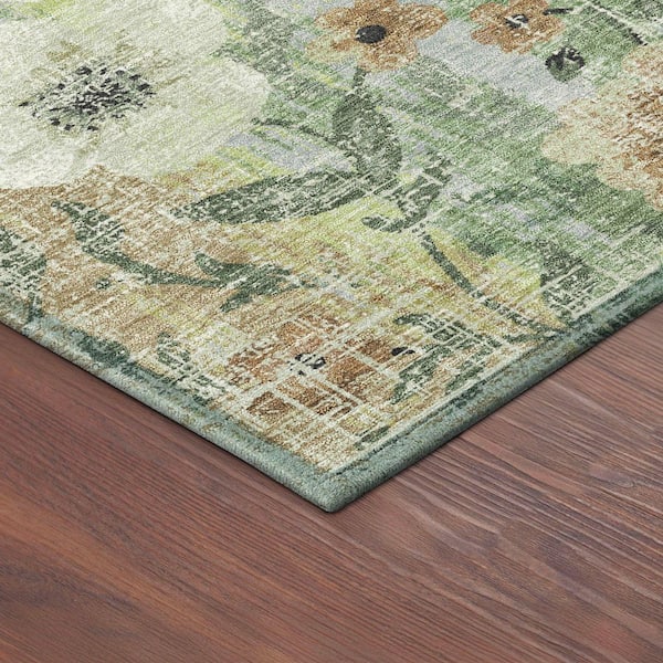 Chantille Machine Washable Indoor/Outdoor Abstract ACN2403 Aloe 8 ft. x 10 ft. Area Rug