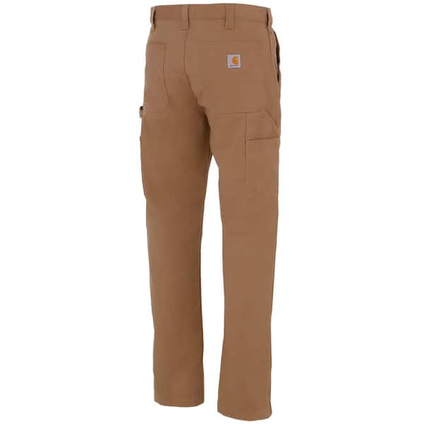 Carhartt Men's 34x32 Dark Khaki Cotton Straight Leg Non-Denim