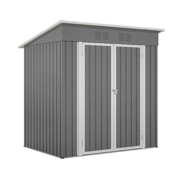 6 ft. W x 4 ft. D Metal Shed with Double Door (24 sq. ft.)
