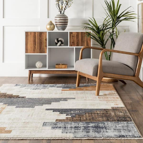 ラグ・カーペット Vintage Taimani rug nuLOOM Tani Vintage Blocks Navy 8 ft. x 8 ft. Indoor Area Rug