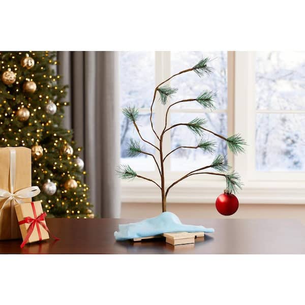Peanuts 24 in. Charlie Brown Tree with Linus Blanket and Red ...