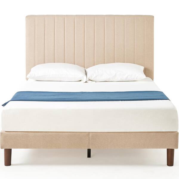 Zinus Debi Beige King Upholstered Platform Bed FHVP-K