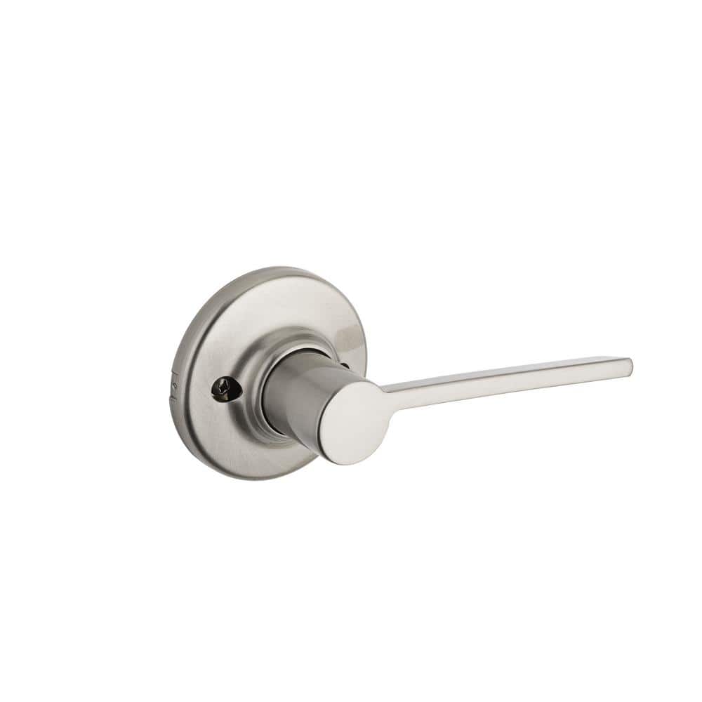 Kwikset Ladera Satin Nickel Right-Handed Dummy Door Lever with Microban  Antimicrobial Technology 488LRL RH 15 V1 The Home Depot