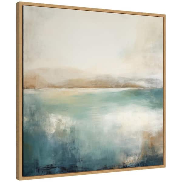 Kate and Laurel Sylvie Abstract Calming Lake Landscape by the Creative Bunch Studio Framed Art Print 30 in. x 30 in.