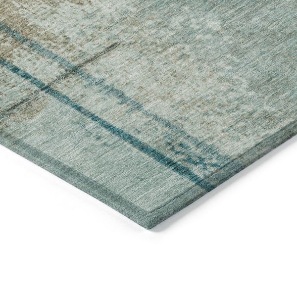 Chantille Machine Washable Indoor/Outdoor Abstract ACN2002 Seafoam 2 ft. 3 in. x 7 ft. 6 in. Runner Rug