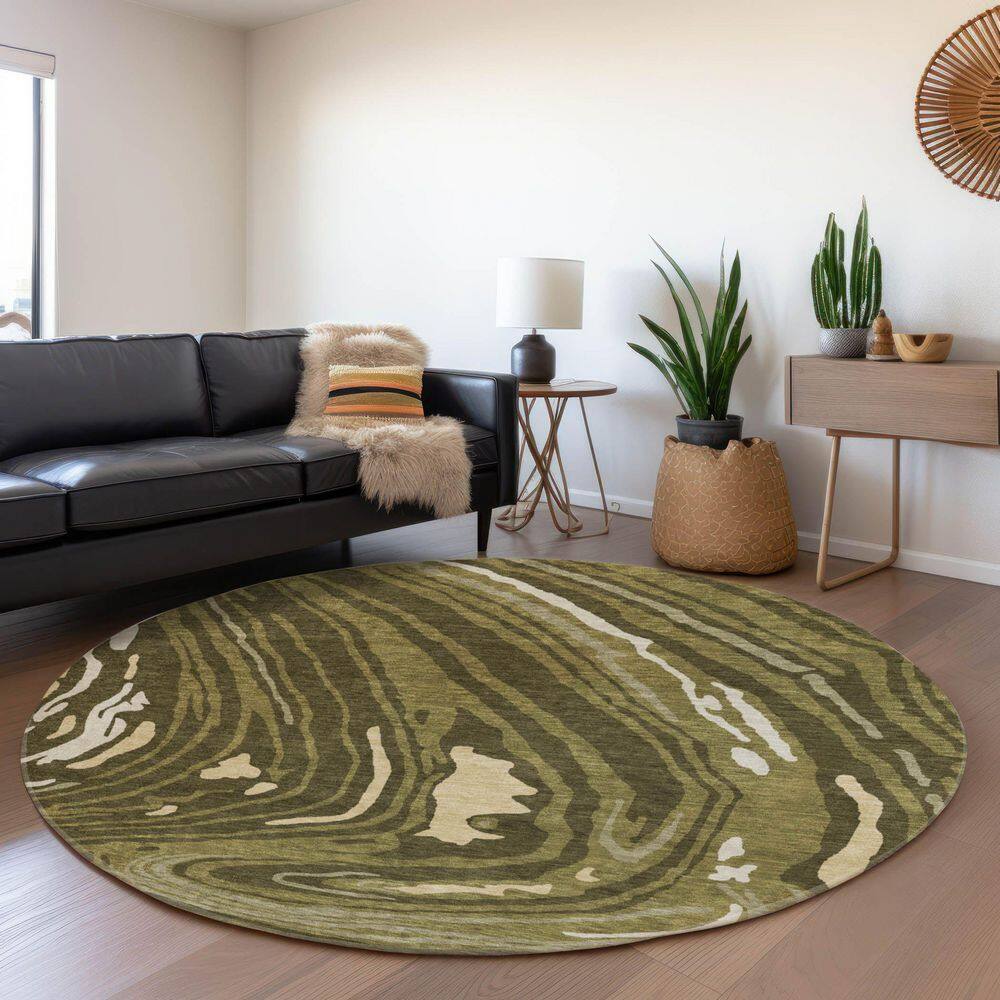 Addison Rugs Mayfield Premium Machine Washable Abstract AMF1051 Olive 8 ...