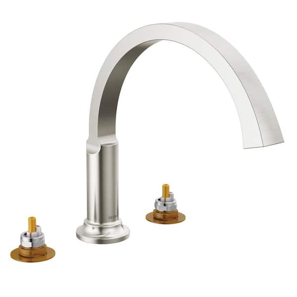 Delta Tetra 2 Handle Roman Tub Faucet Trim Kit In Lumicoat Stainless