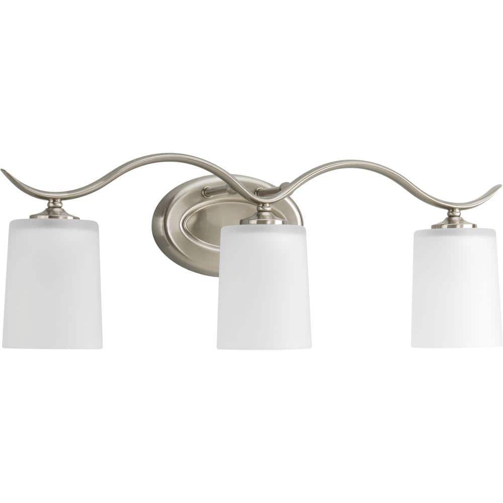 Inspire Collection 23-3/8 in. 3-Light Brushed Nickel Etched Glass Tradition