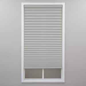 Silver Gray Cordless Light Filtering Polyester Pleated Shades - 22 in. W x 64 in. L