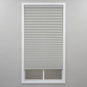 Cut-to-Width Silver Gray Cordless Light Filtering Polyester 1 in. Pleated Shade 41 in. W x 48 in. L