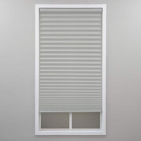 Silver Gray Cordless Light Filtering Polyester Pleated Shades - 45.5 in. W x 48 in. L