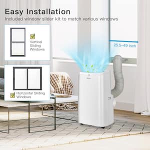 8,100 BTU Portable Air Conditioner Cools 450 Sq. Ft. with Dehumidifier, Fan and Remote in White