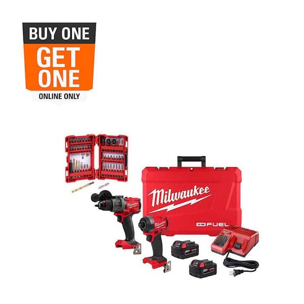 M18 FUEL 18-Volt Brushless Cordless Hammer Drill & Impact Driver Combo Kit (2-Tool) with SHOCKWAVE Bit Set (50-Piece)